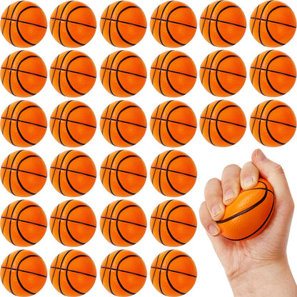30 Pack 2.5 Inch Basketball Stress Ball,Mini Soft Foam Basketballs,Squeeze Sports Balls for Sport Theme Party Favor Kids Decoration Stress Relief
