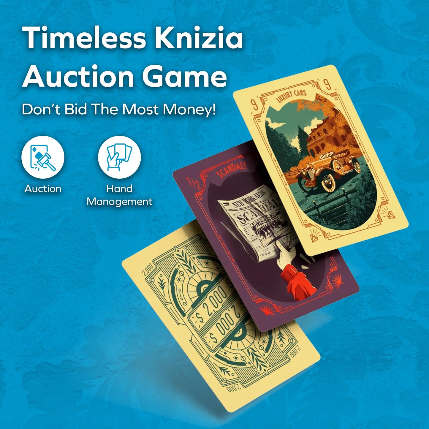 Allplay High Society Board Game | Auction Card Game by Reiner Knizia, Social Strategy Game | 3-5 Players, 20-30 Min Playtime Family & Party Game