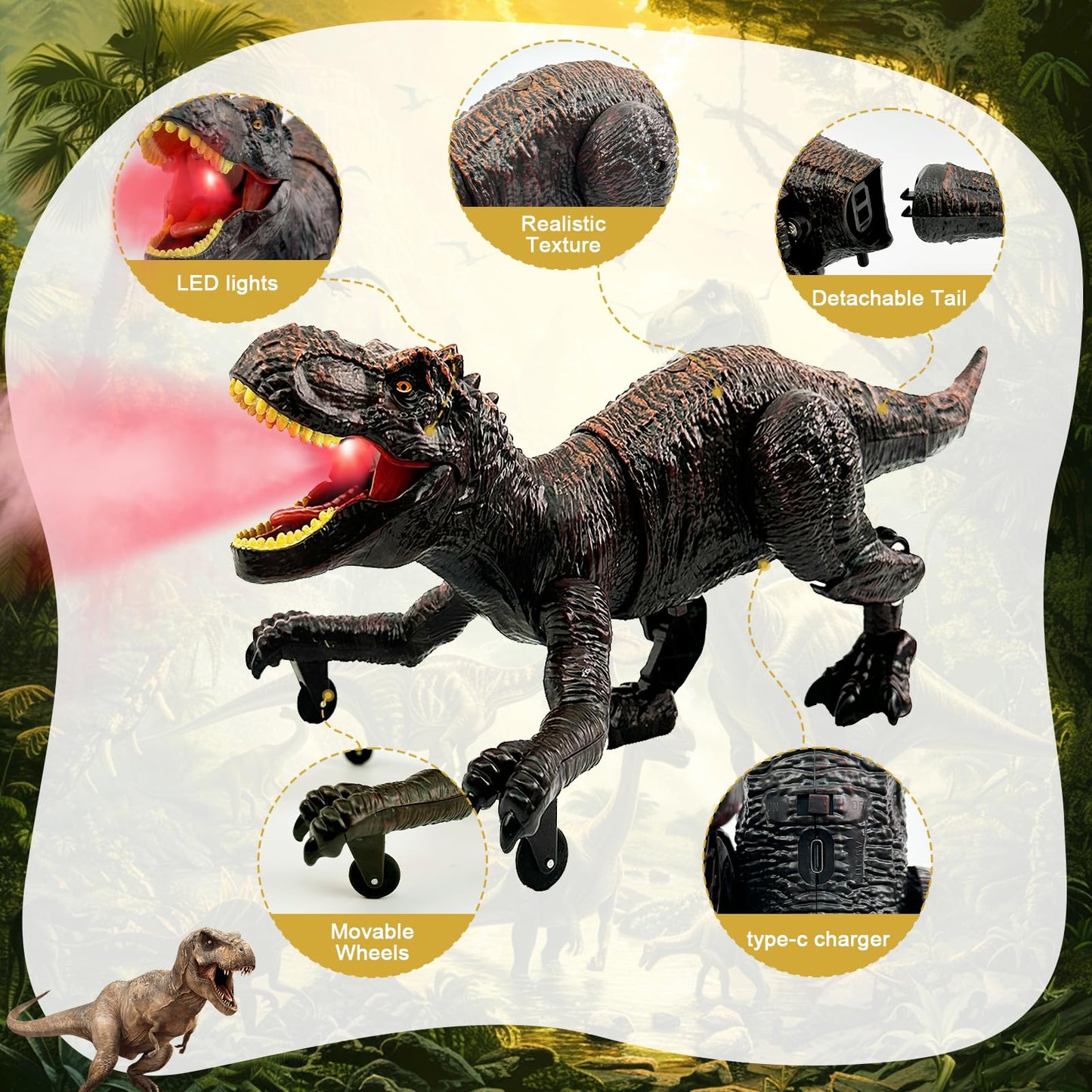 TALGIC Remote Control Dinosaur Robot Toy for Boys 4-7, RC Dinosaur with Realistic Legs & Spray Stream for Kids 3 4 5 6 7 9 Year Old Boy Birthday Gift