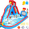AKEYDIY Bounce House Water Slide for Kids 3-12 - Outdoor/Indoor Inflatable Water Slide with Slides Backyard, Dump Bucket, Climbing Wall, Splash Pool