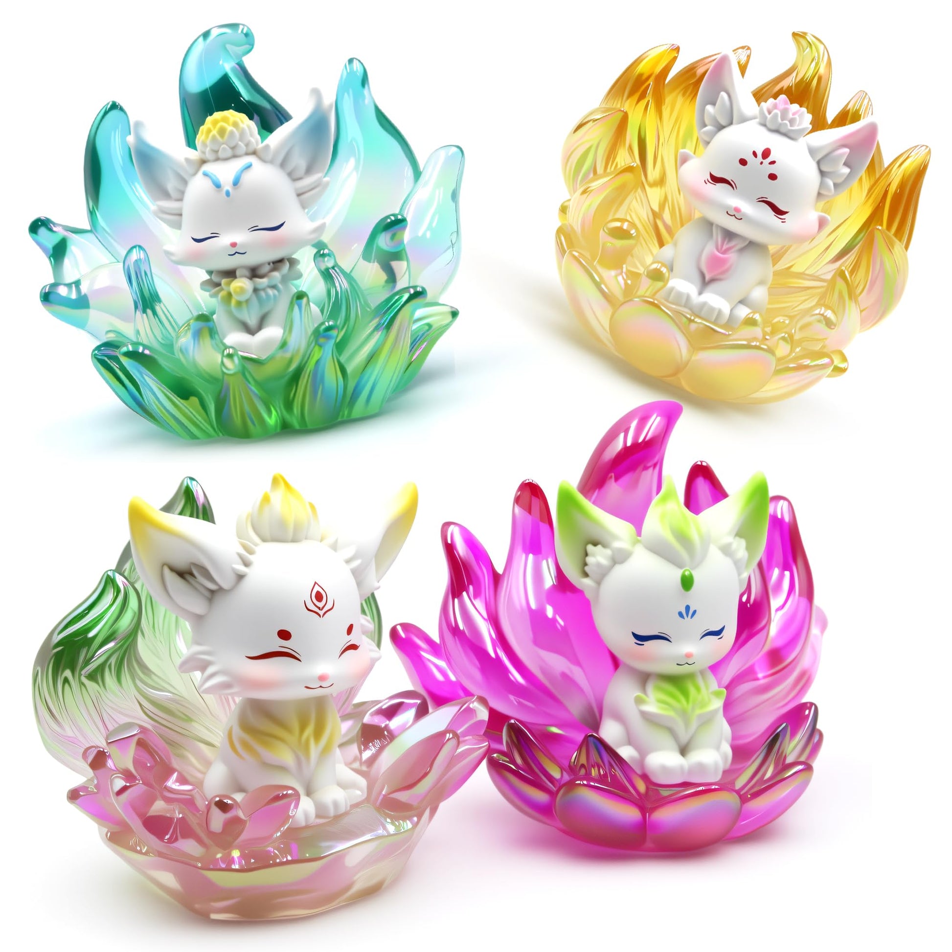 Zaleny Nine-Tailed Fox Blind Box Kitsune Mystery Box Random Design Collectible Surprise Toys Home Decoration 1 Pc