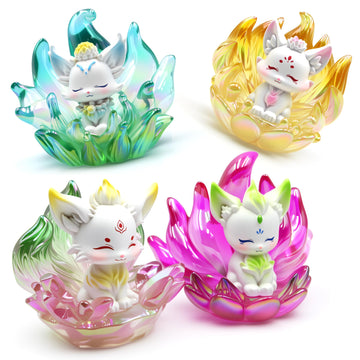 Zaleny Nine-Tailed Fox Blind Box Kitsune Mystery Box Random Design Collectible Surprise Toys Home Decoration 1 Pc