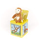 Jack Rabbit Creations Monkey Jack in the Box, Plush Surprise, Side Crank Plays Pop Goes the Weasel, Classic Tin Toy for Kids Ages 3+