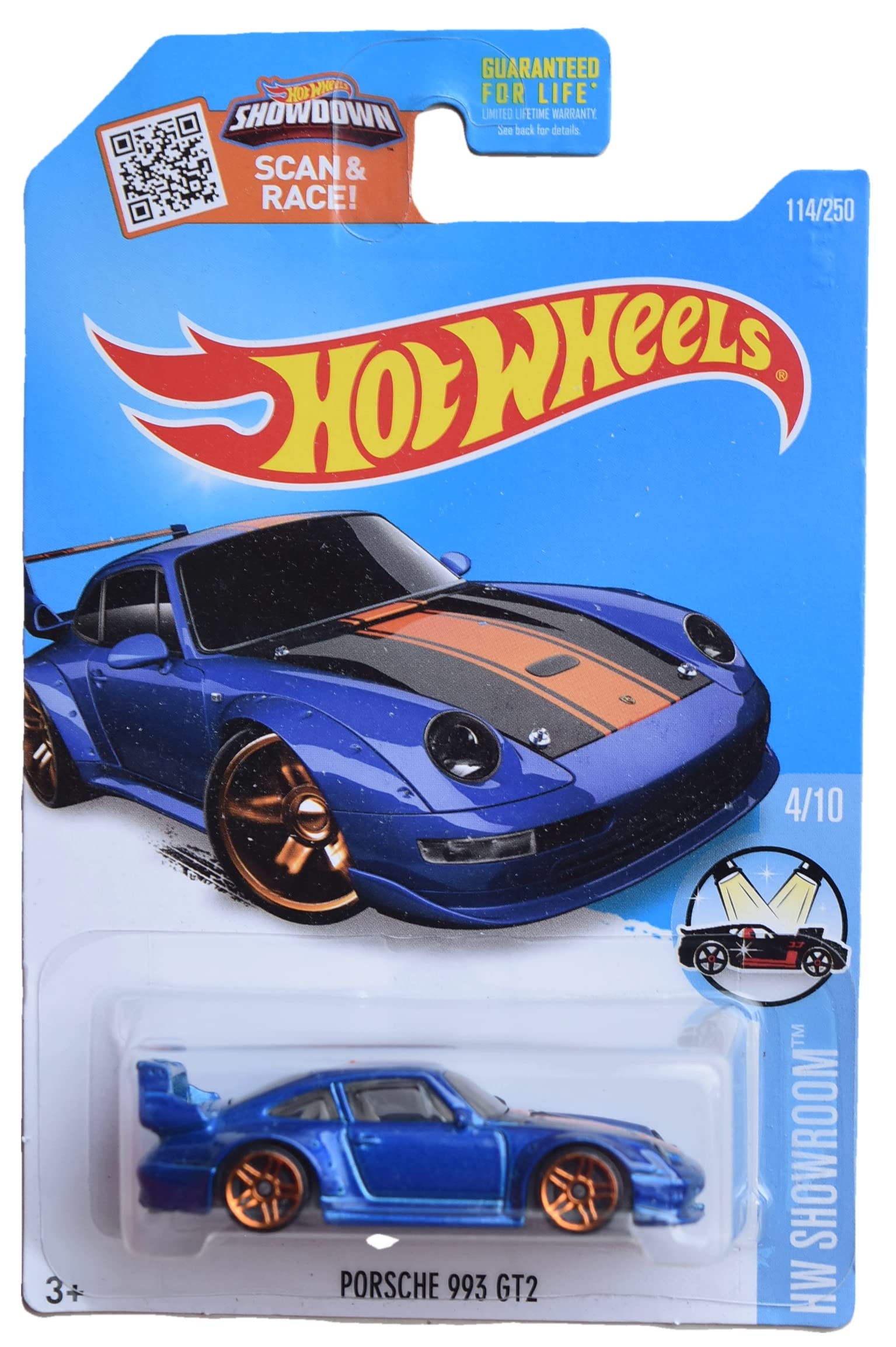 Hot Wheels Porsche 993 GT2, Showroom 4/10 [Blue] 114/250