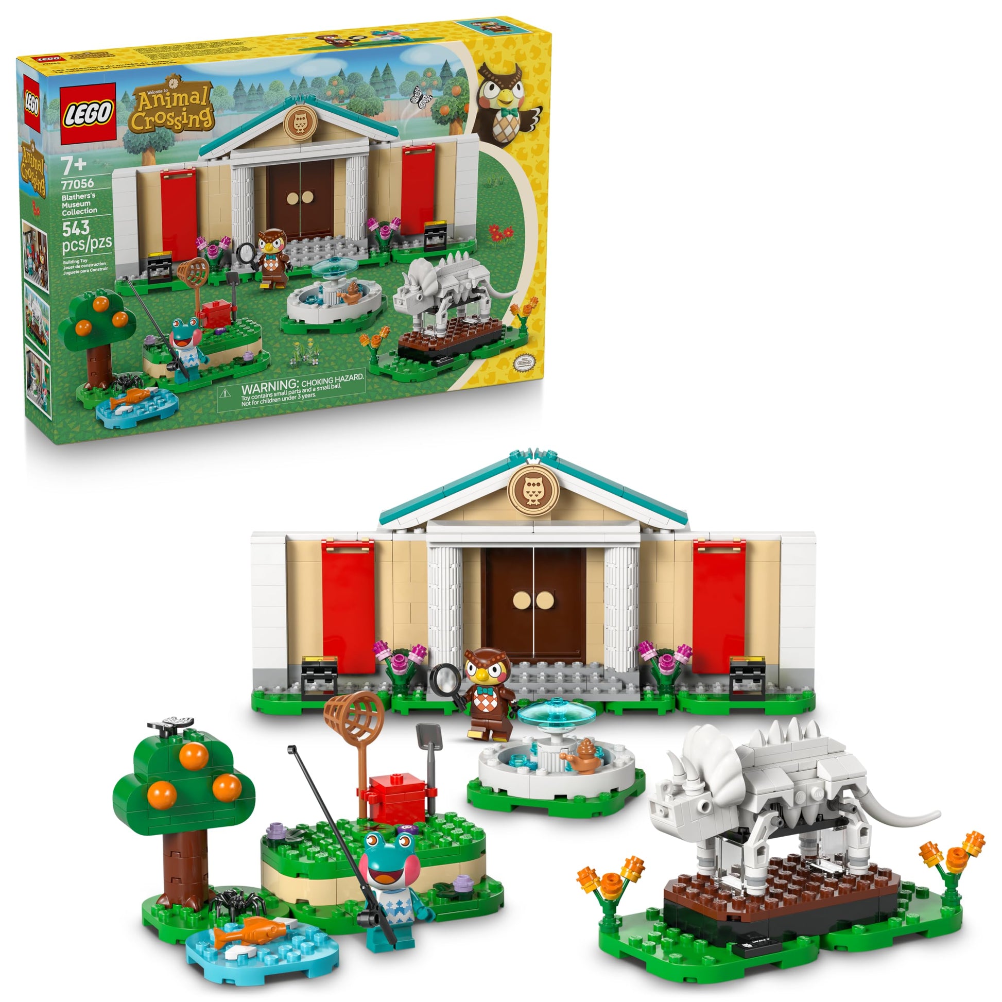 LEGO Animal Crossing Blathers’s Museum Collection Building Toy - Pretend Play Set W/2 Toy Minifigures for Girls & Boys, Ages 7+ - Building Blocks