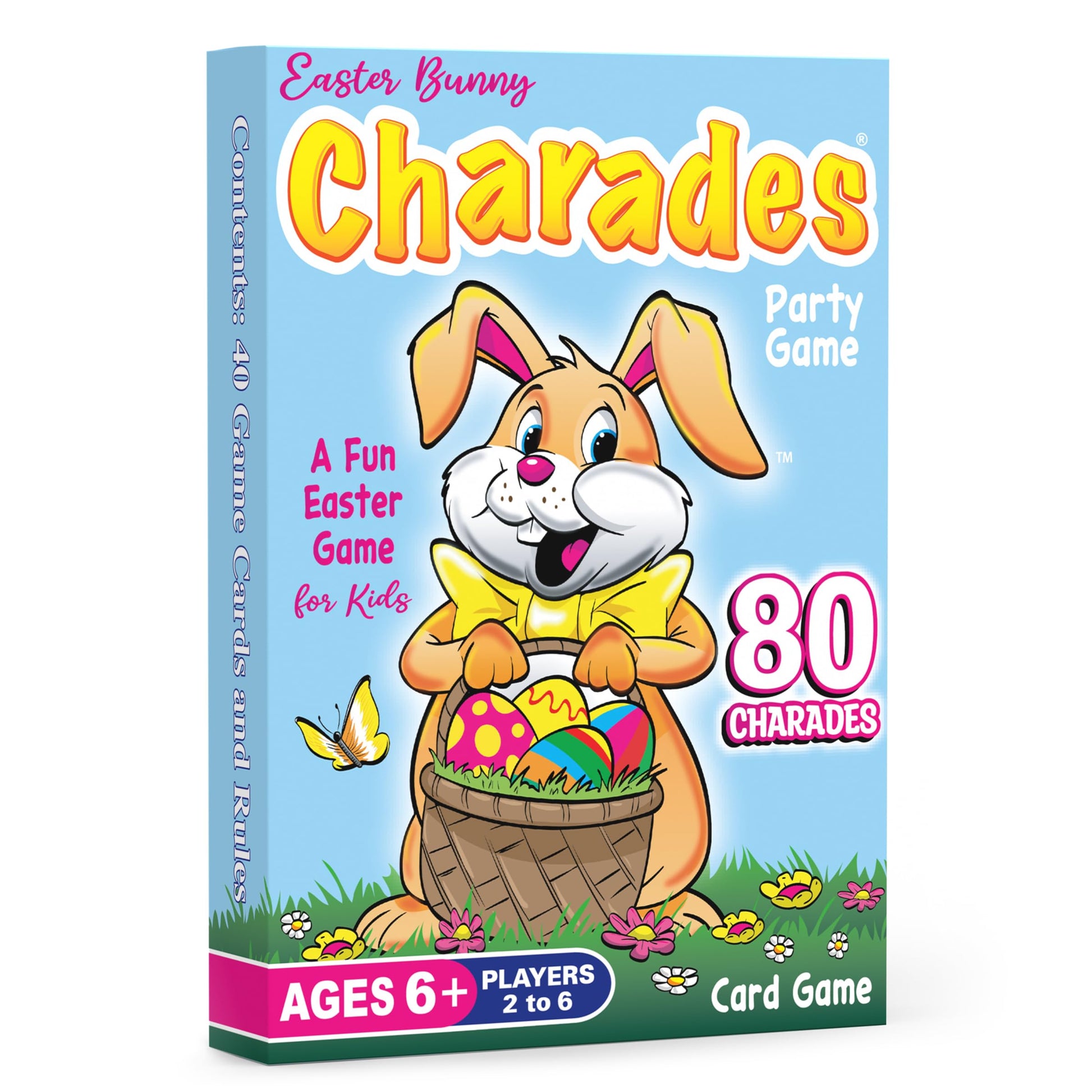 Arizona GameCo Easter Bunny Charades for Kids Ages 6+, No Reading Required Kids Charades Game, 80 Acting Choices, Family Fun, Easter Basket Stuffer