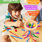Montessori Wooden Board Games for Kids Ages 4-8, 42 Wooden Sticks Game Quick Setup, Board Games for Kids 4-6, Fine Motor Skills Toy Montessori Toys