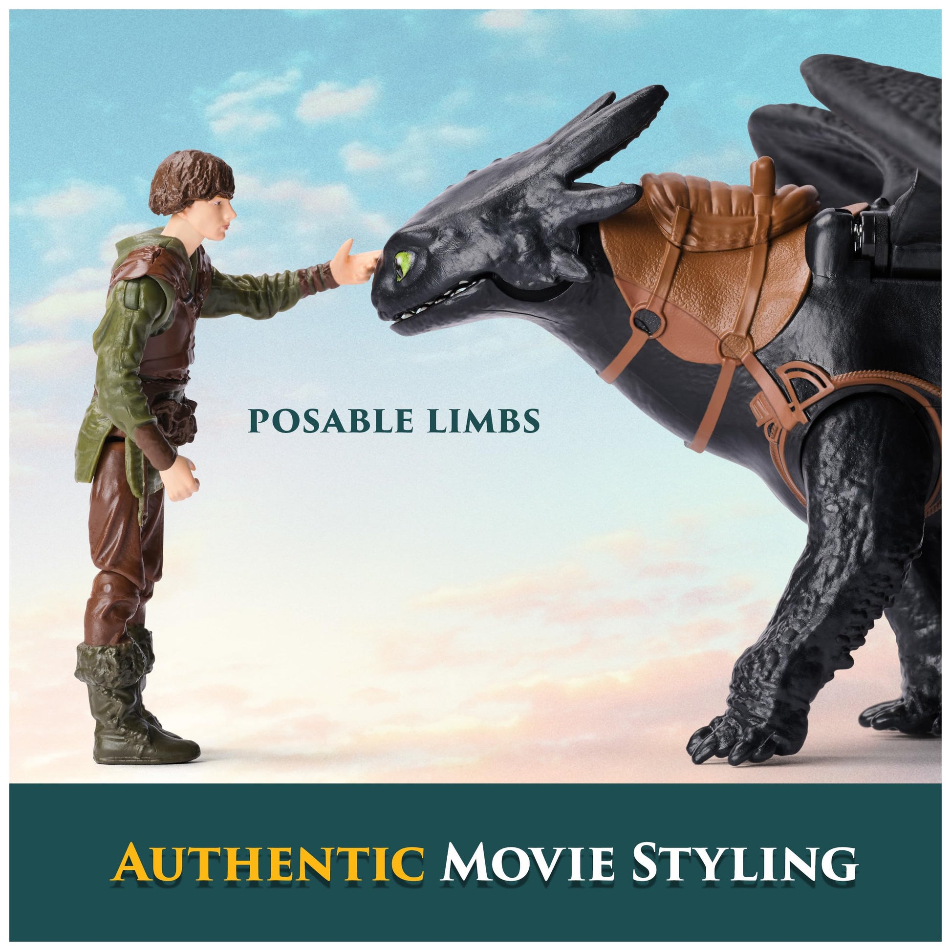 DreamWorks Dragons Toothless & Hiccup Action Figures Viking Rider Duo