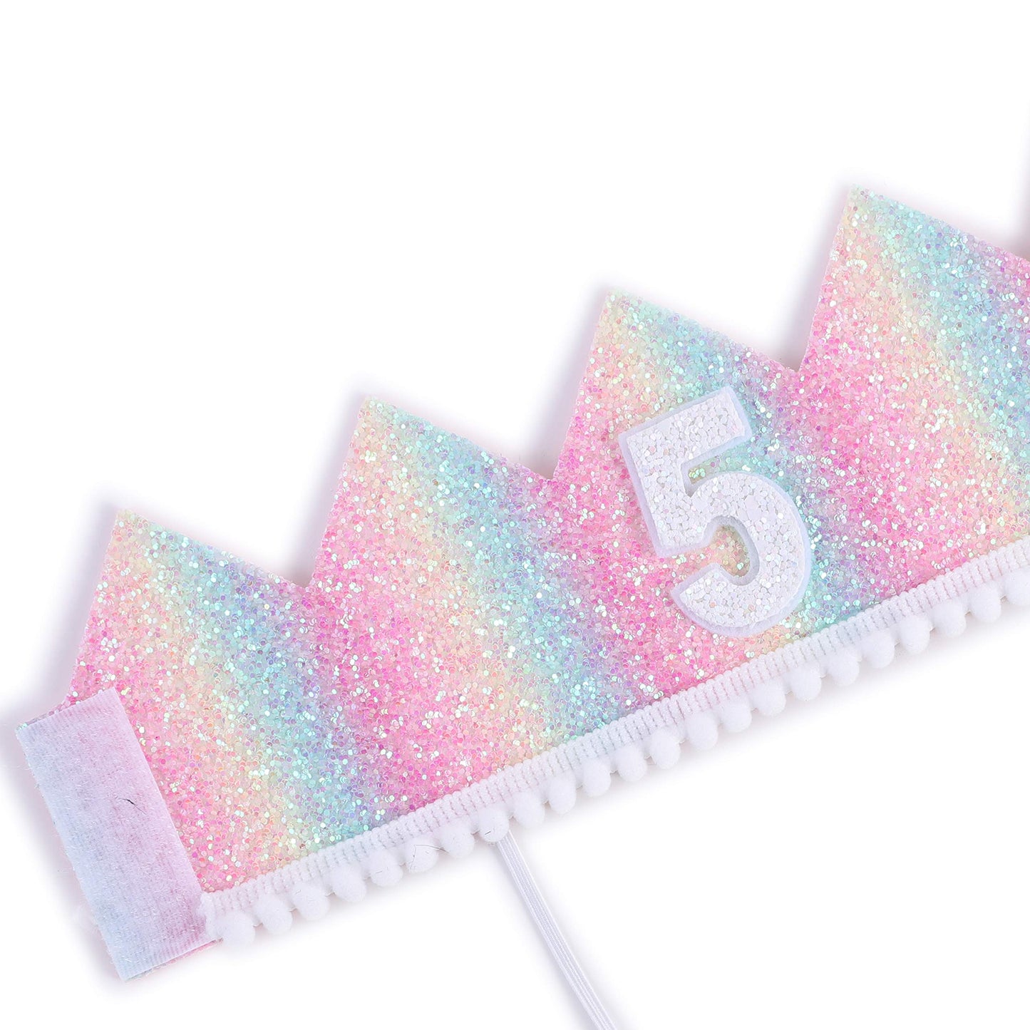 Baby 5th Birthday Rainbow Hat - Soft Rainbow Birthday Crown hat, Baby Birthday Photo Props, Mini Rainbow Crown Party Decorations.