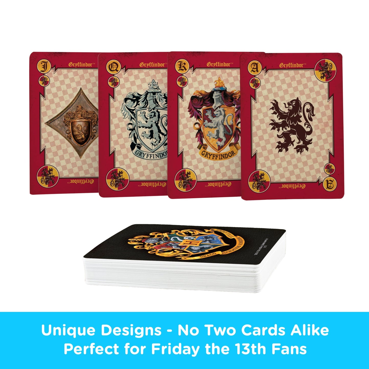 Aquarius Harry Potter Crests Playing Cards - Officially Licensed Card Deck for Kids, Teens & Adults Ages 6+, Poker Size, 1+ Players - Gift for Fans
