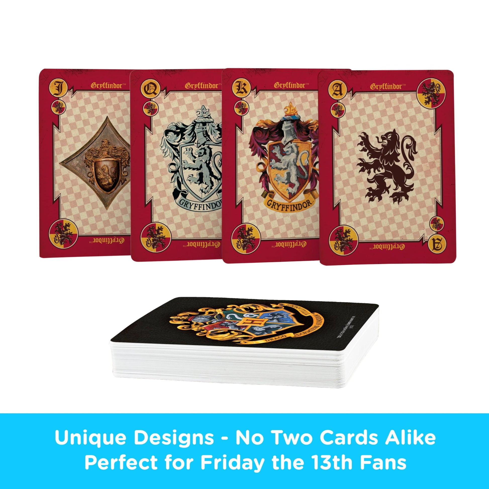 Aquarius Harry Potter Crests Playing Cards - Officially Licensed Card Deck for Kids, Teens & Adults Ages 6+, Poker Size, 1+ Players - Gift for Fans