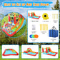 HYPOAI Bounce House,Inflatable Bounce Castle with Blower for Kids 3-12,Outdoor/Indoor Bouncy House Water Park for Backyard with Splash Slide,Climbing