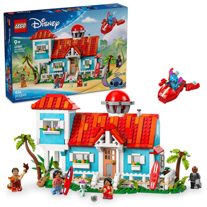 LEGO Disney Lilo and Stitch Beach House Toy - Building Playset for Kids, Girls and Boys, Ages 9+ - Includes 5 Minifigures - Disney Gift Idea for Fans