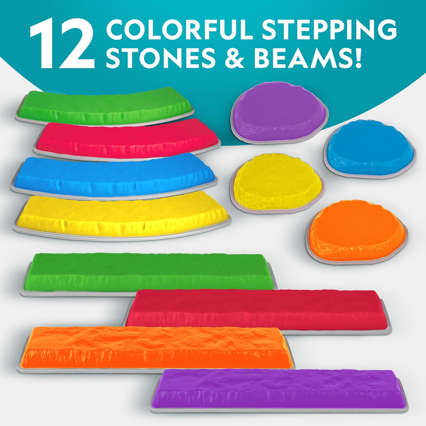 National Geographic Kids 12-Piece Balance Stepping Stones and Beams