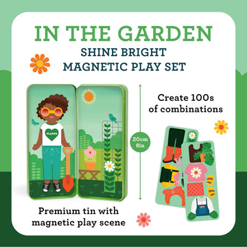 Petit Collage: Shine Bright - in The Garden Magnetic Dress-Up Toy Magnetic Game Board with Mix and Match Magnetic Pieces, Ideal for Ages 3+ - Includes