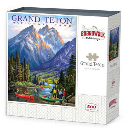 Boardwalk Grand Teton 500 Piece Jigsaw Puzzle Scenic Nature Wyoming Puzzles with Premium Box, Gift for Adults and Family 16"x20"