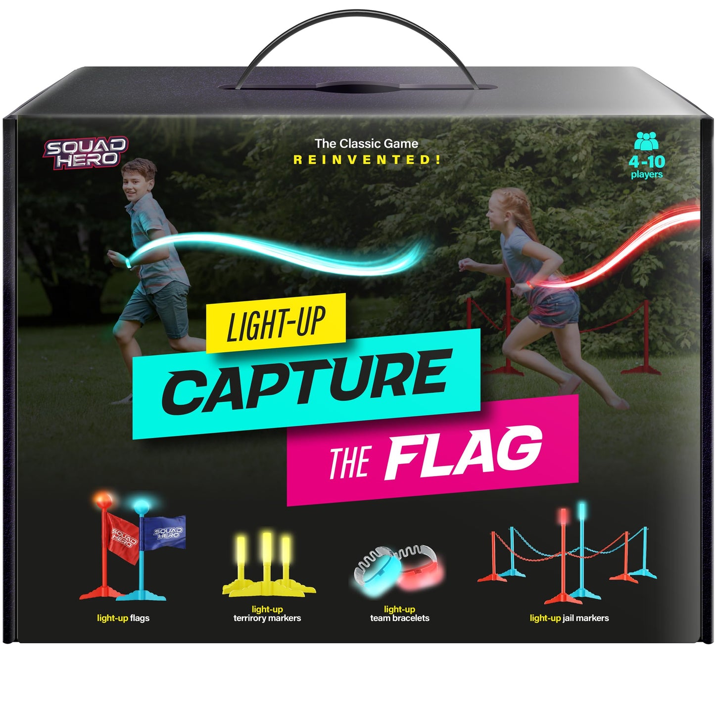 Capture the Flag Glow in the Dark Game Set - Yard Outdoor Games for Kids Ages 8, 10, 11, 12 Old - Fun Lawn Summer Family Game for Boys & Teen Boys