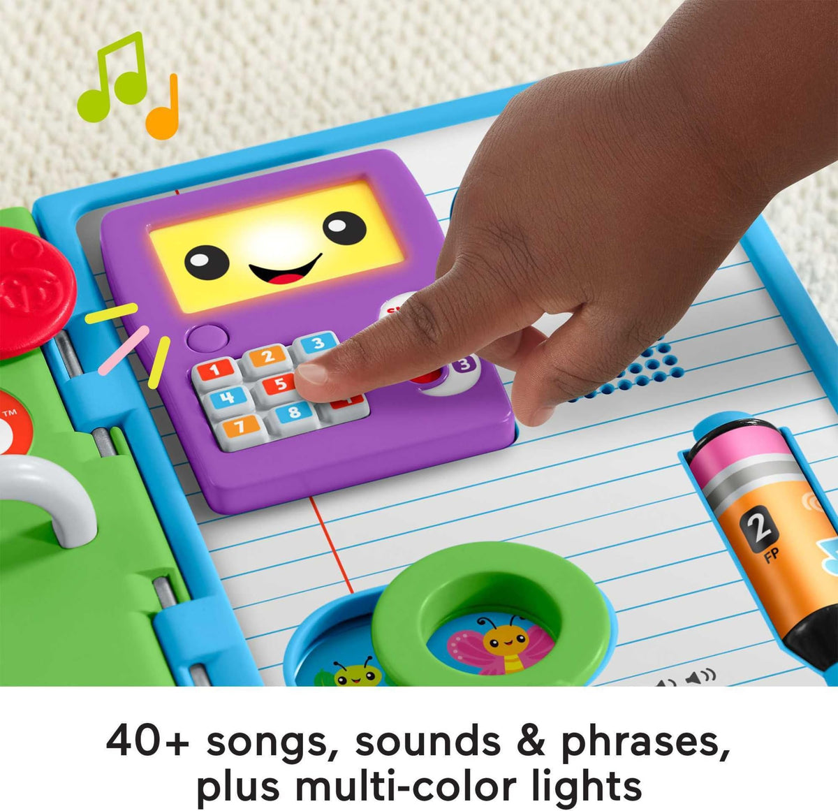 Fisher-Price Baby Learning Toy Laugh & Learn 123 Schoolbook with Music Lights & Activities for Developmental Play Infants Ages 6+ Months