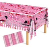 UKKJOM 3 Pack Pink Mouse Birthday Decorations, Pink Mouse Party Decorations Tablecloth for Kid,Boys and Girls Happy Birthday Decor Table Cover