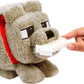 Mattel Minecraft Dennis the Wolf Plush Toy with Sound and Feeding Action