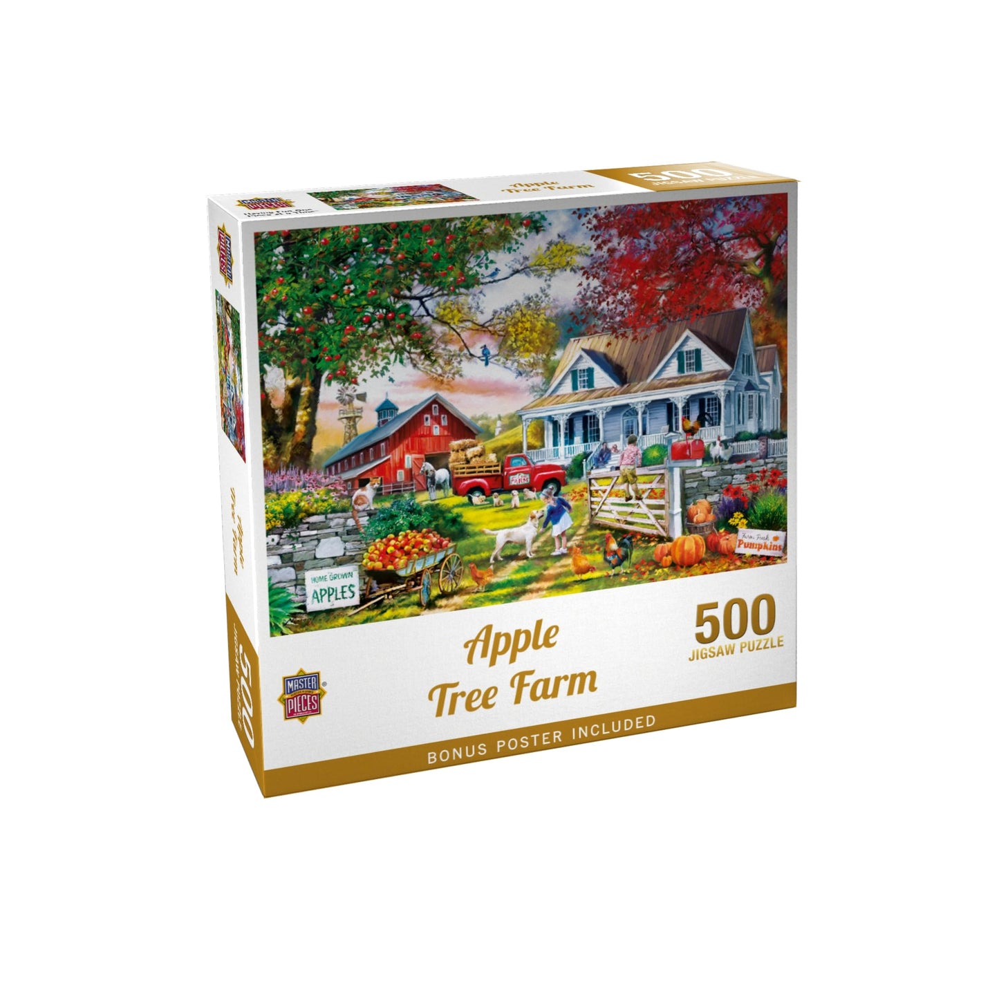 Masterpieces 500 Piece Jigsaw Puzzle for Adults and Families - Apple Tree Farm - 19.25"x26.63"