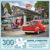 Bits and Pieces 300 Piece Puzzles for Adults - Nostalgic American Gas Station - 300 Large Pieces 18" x 24" Jigsaw Puzzles, Vintage Cars Summer Scene