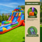 XJUMP 19ft Block Party Rental Grade 15oz PVC Dual Lane Water Slide Pool