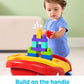 MEGA BLOKS First Builders Toddler Building Toy, Block Scooping Pull Wagon with 20 Pieces and Built-in Storage, Picks Up Blocks, Red, Kids Ages 1+