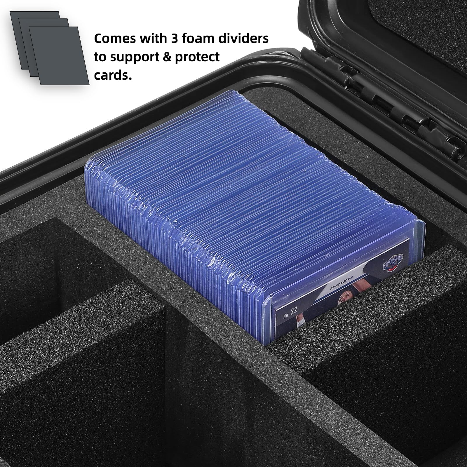 WPGEAR Toploader Storage Box for 3" x 4" 35PT Rigid Card Holder, Trading Card Organizer Case Holds 300+ Top Loaders, Fit Sports Card with One Touch