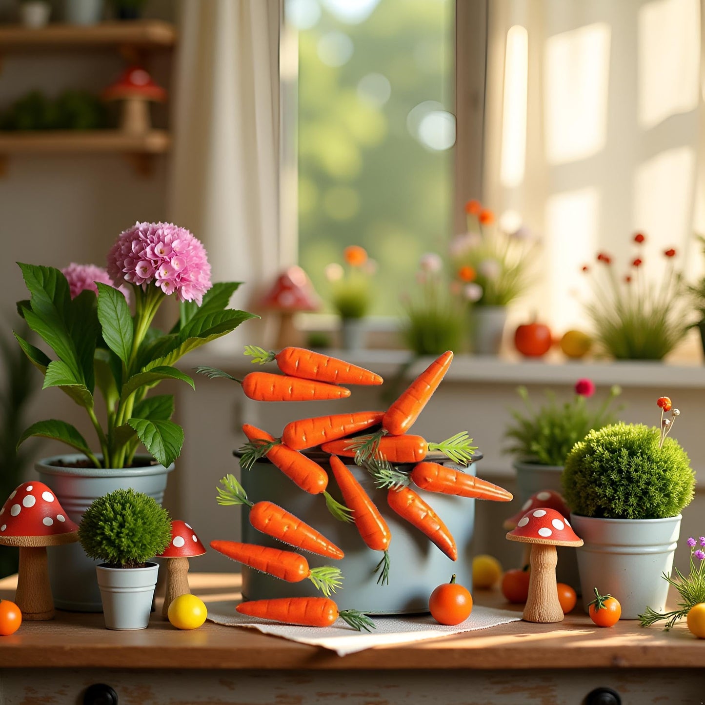 30 Pcs Miniature Carrots Simulation Orange Mini Vegetable Resin Carrot Models Artificial Foods for Dollhouse Kitchen Decoration Easter Party Supplies