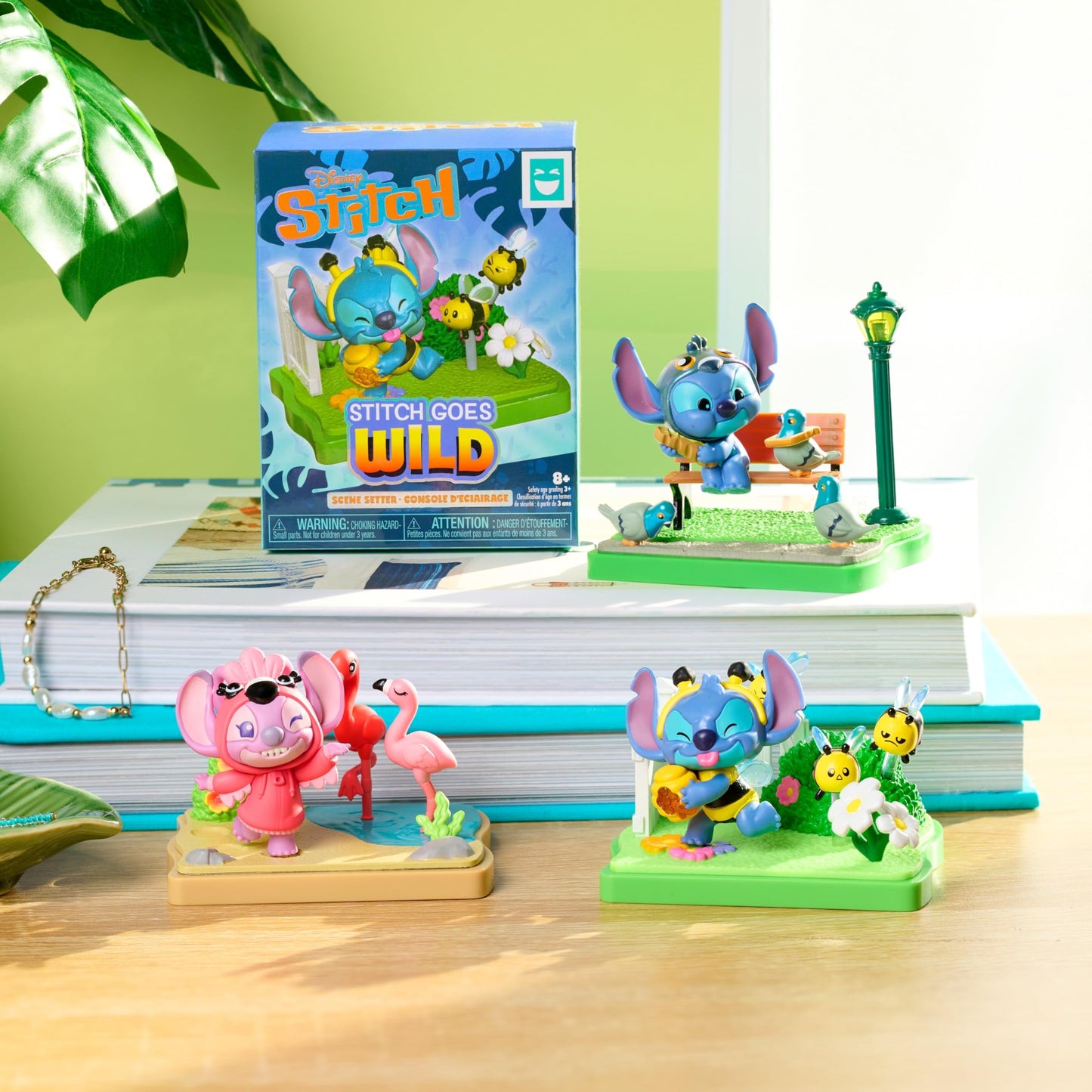 HAPPY HAUL Disney Stitch Goes Wild Scene Setters, Surprise Collectible Toy Figure in Blind Box with Scenic Base and Accessories, 3 Inches Tall