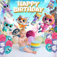 Super Cat Birthday Party Decoration,Kitties Party Photo Background 5 x 3 FT and 18 Pcs Balloon,Cat Merch Party Backdrop Supplies