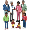 Creative Minds Marvel Education African American Family Toy Figure Set for Kids Ages 3+, Set of 8 Inclusive and Diverse Dollhouse Toy Figurines