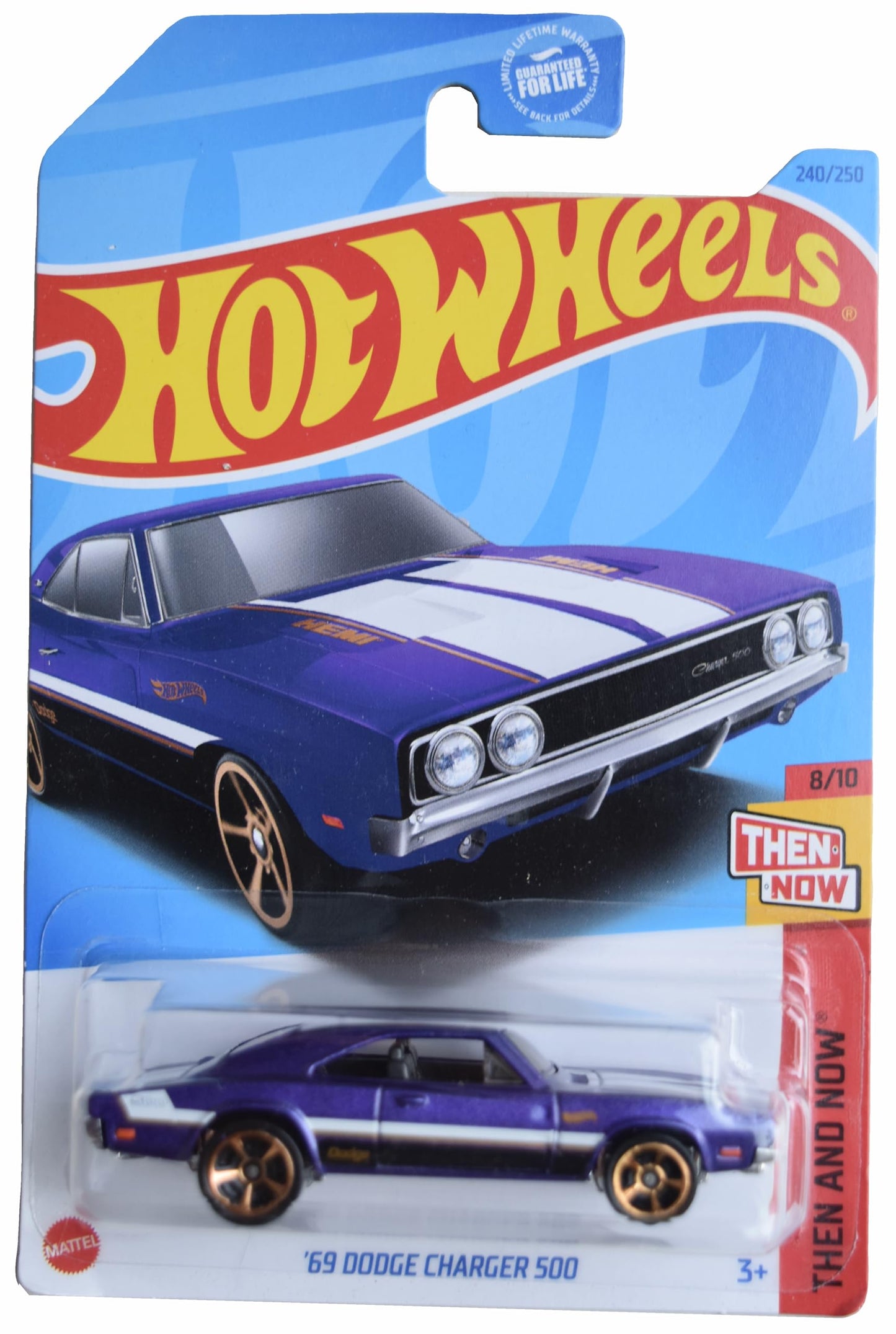 Hot Wheels '69 Dodge Charger 500, Then and Now 8/10 [Purple] 240/250