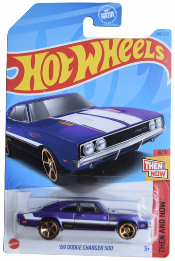 Hot Wheels '69 Dodge Charger 500, Then and Now 8/10 [Purple] 240/250