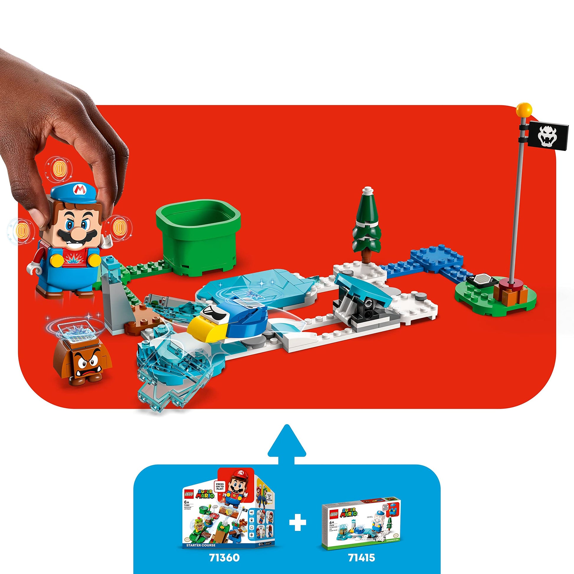 LEGO Super Mario Ice Mario Suit and Frozen World Expansion Set 71415, Collectible Buildable Game with Figure Costume Plus Cooligan and Goomba Enemy