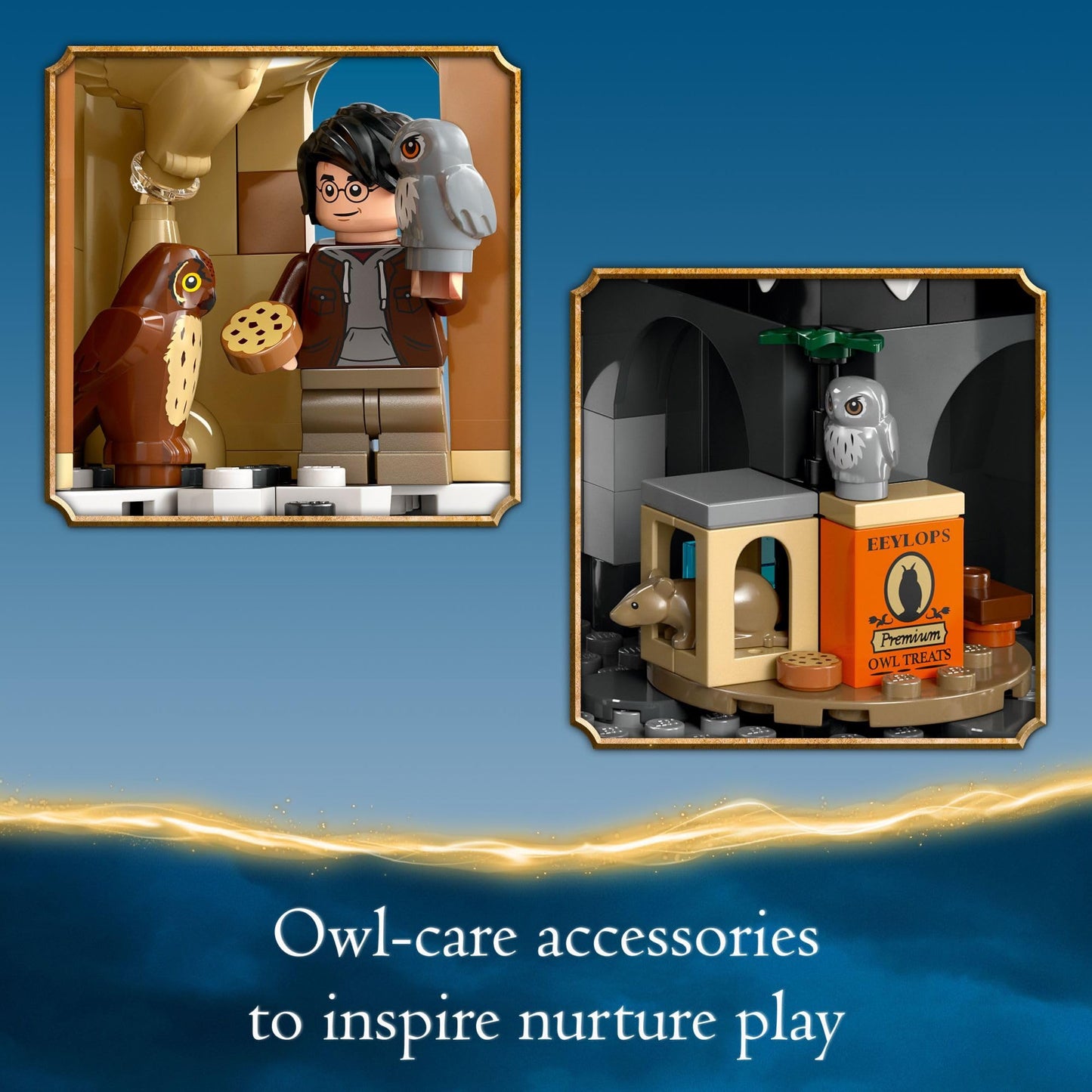 LEGO Harry Potter Hogwarts Castle Owlery Toy, Wizarding World Fantasy Toy for Girls and Boys, Harry Potter Castle Playset with 3 Characters, Birthday