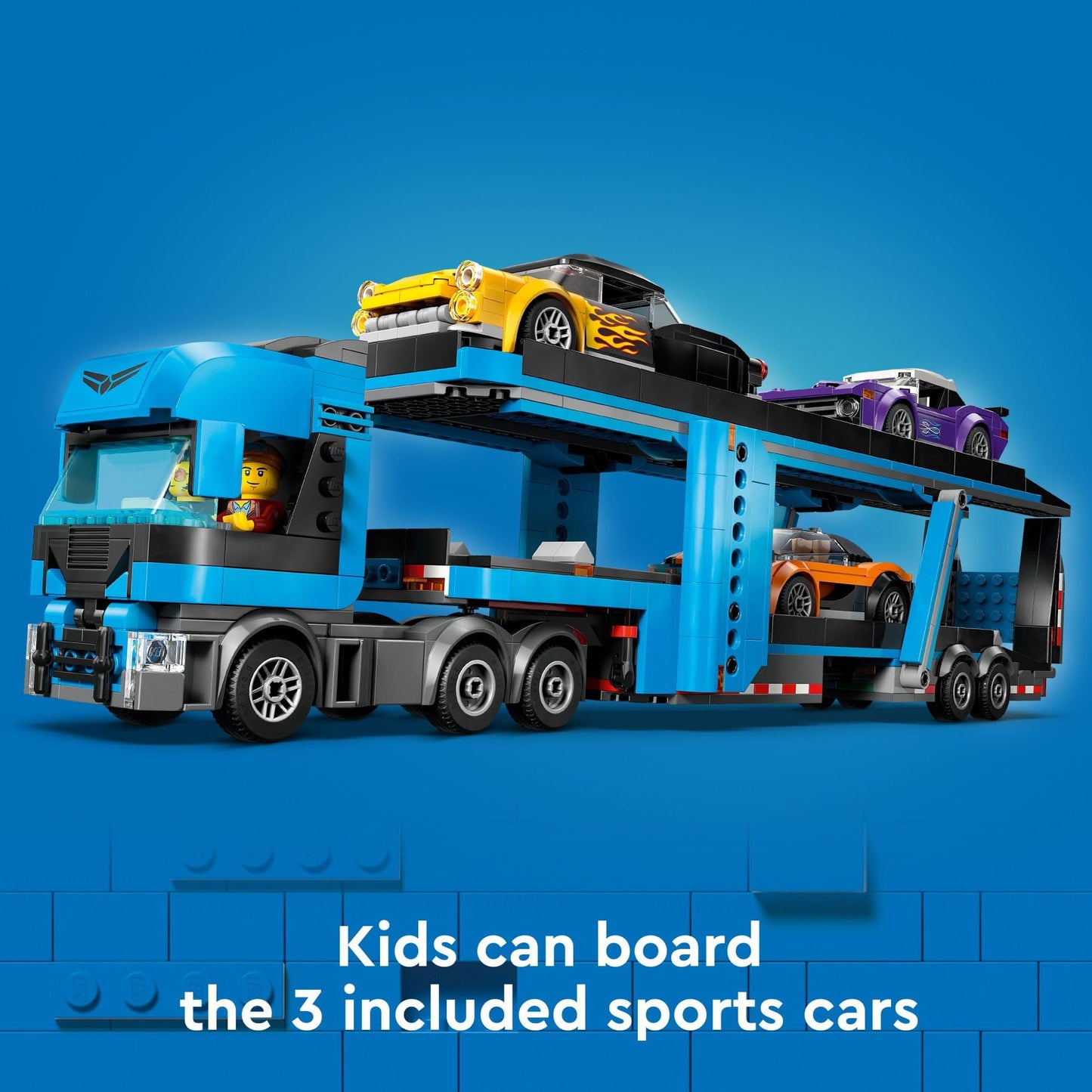 LEGO City Car Transporter Truck with Sports Cars Building Toy Set - Semi Truck Toy with Carrier & Trailer for Boys & Girls, Ages 7+ - Gift Idea