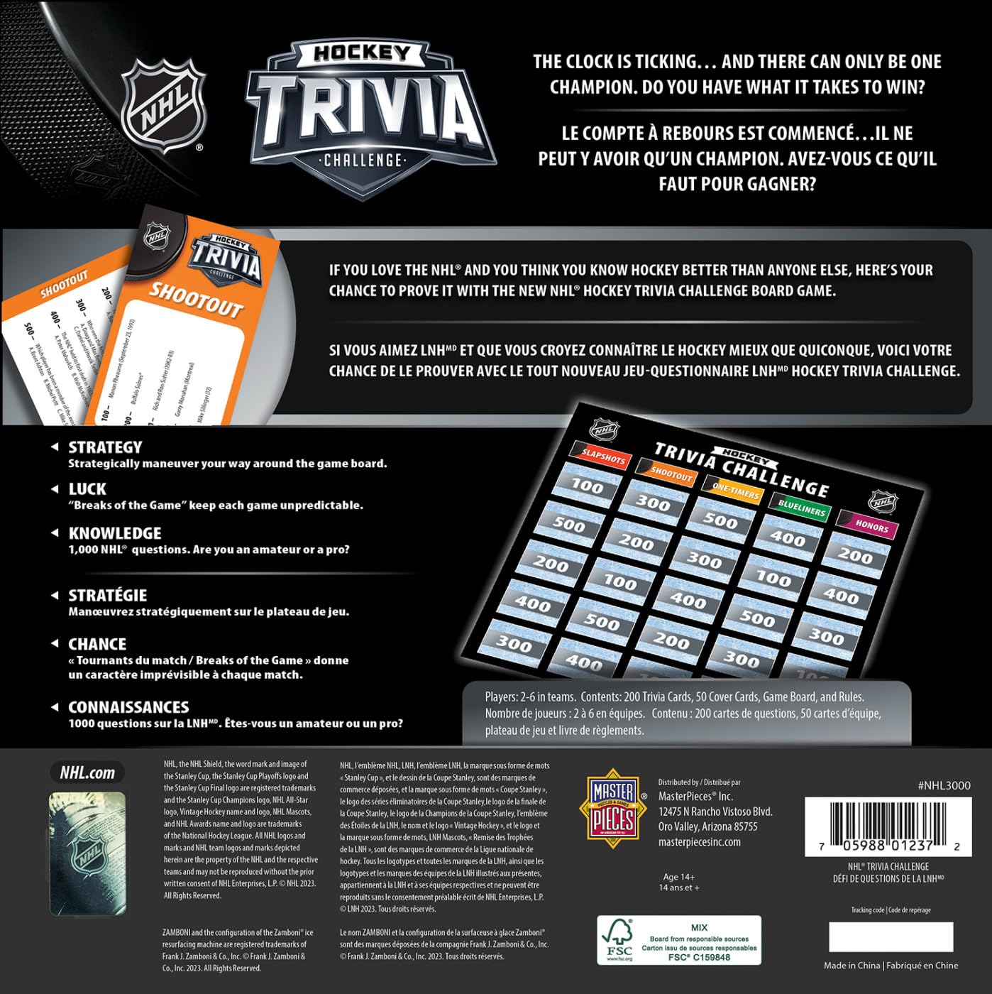 MasterPieces Family Game - NHL Hockey Trivia Challenge - Officially Licensed Game for Kids & Adults