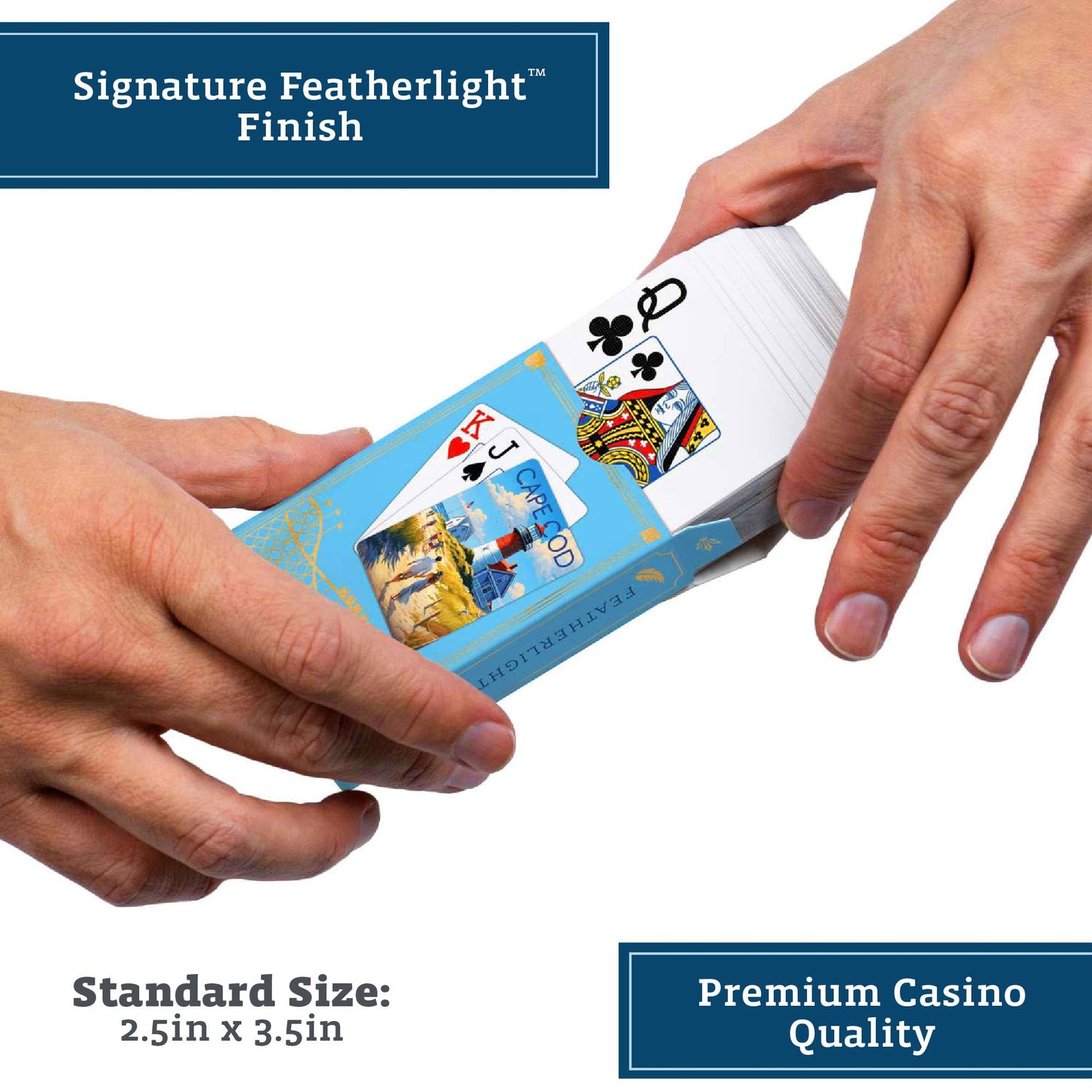 Boardwalk Puzzles Premium Featherlight Unique Playing Cards, Fun Themed Deck for Home and Travel | Cape Cod