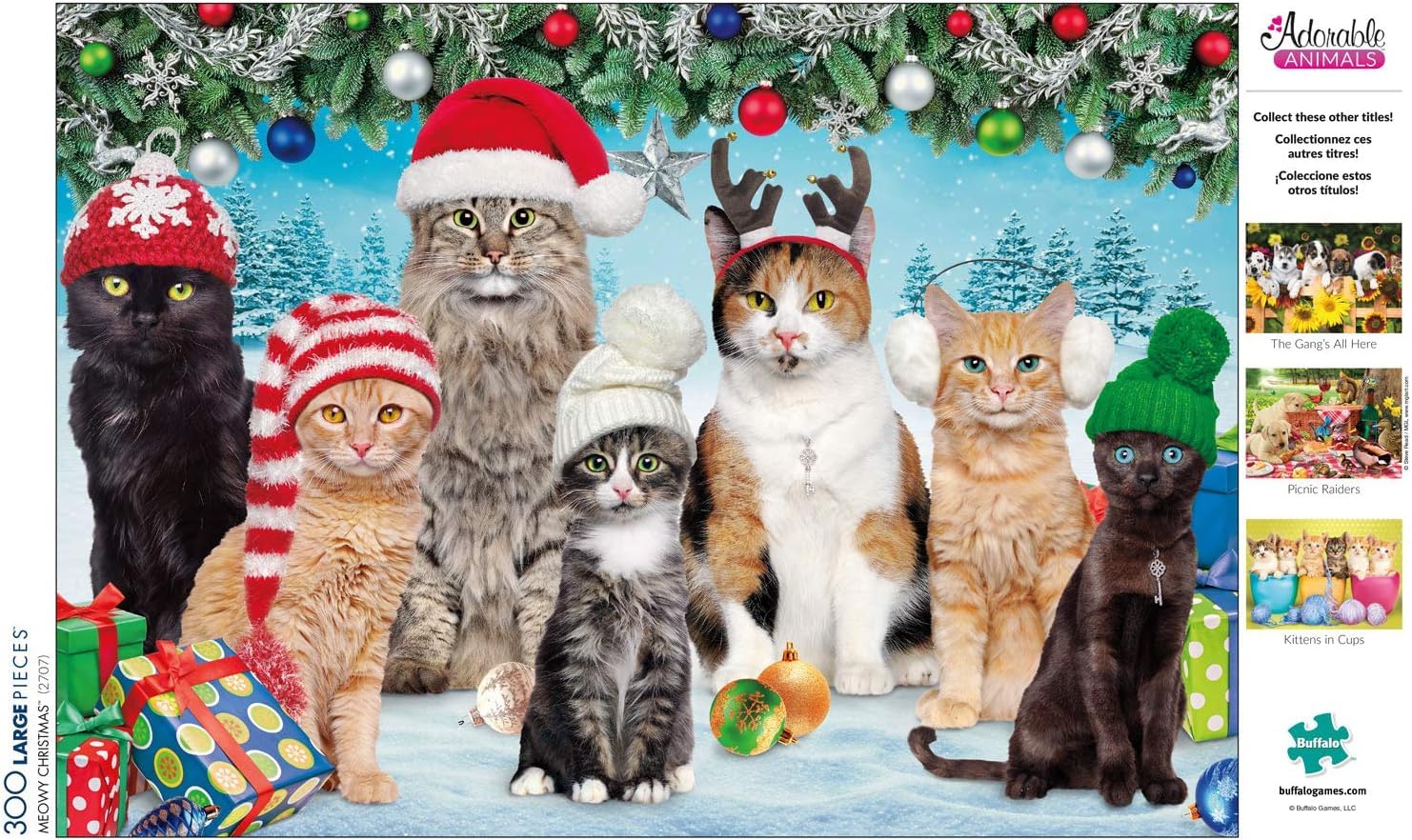 Buffalo Games - Meowy Christmas - 300 Large Piece Jigsaw Puzzle for Adults