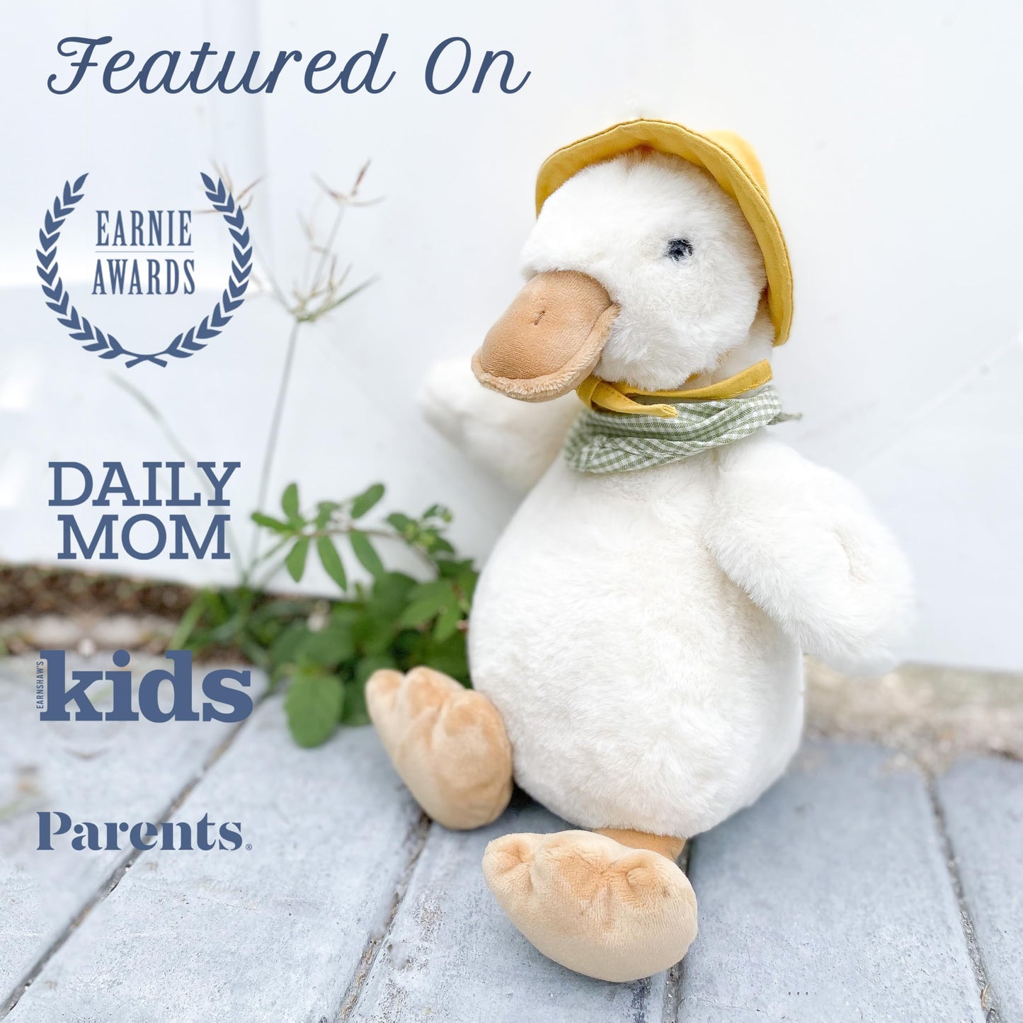 MON AMI Puddles The Duck 13-Inch Stuffed Animal, Soft Duck Plush Toy Gift