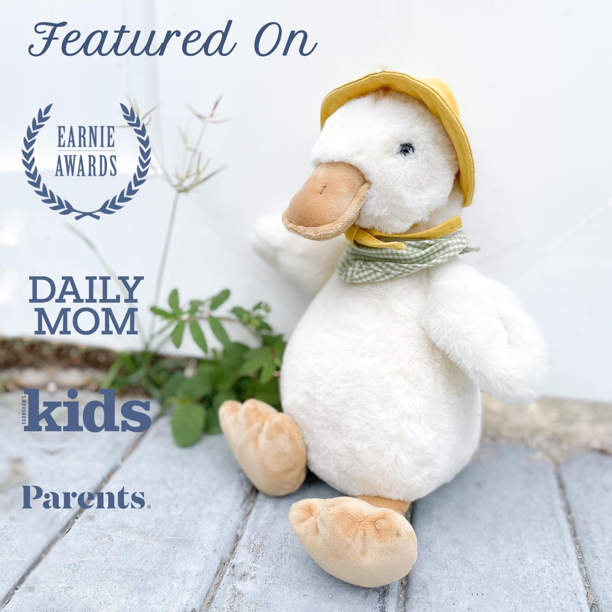 MON AMI Puddles The Duck 13-Inch Stuffed Animal, Soft Duck Plush Toy Gift