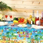 Tatuo 3 Pack Summer Beach Plastic Tablecloth Beach Theme Party Hawaiian Tropical Table Covers Decoration Disposable Rectangular Tablecloth for Luau
