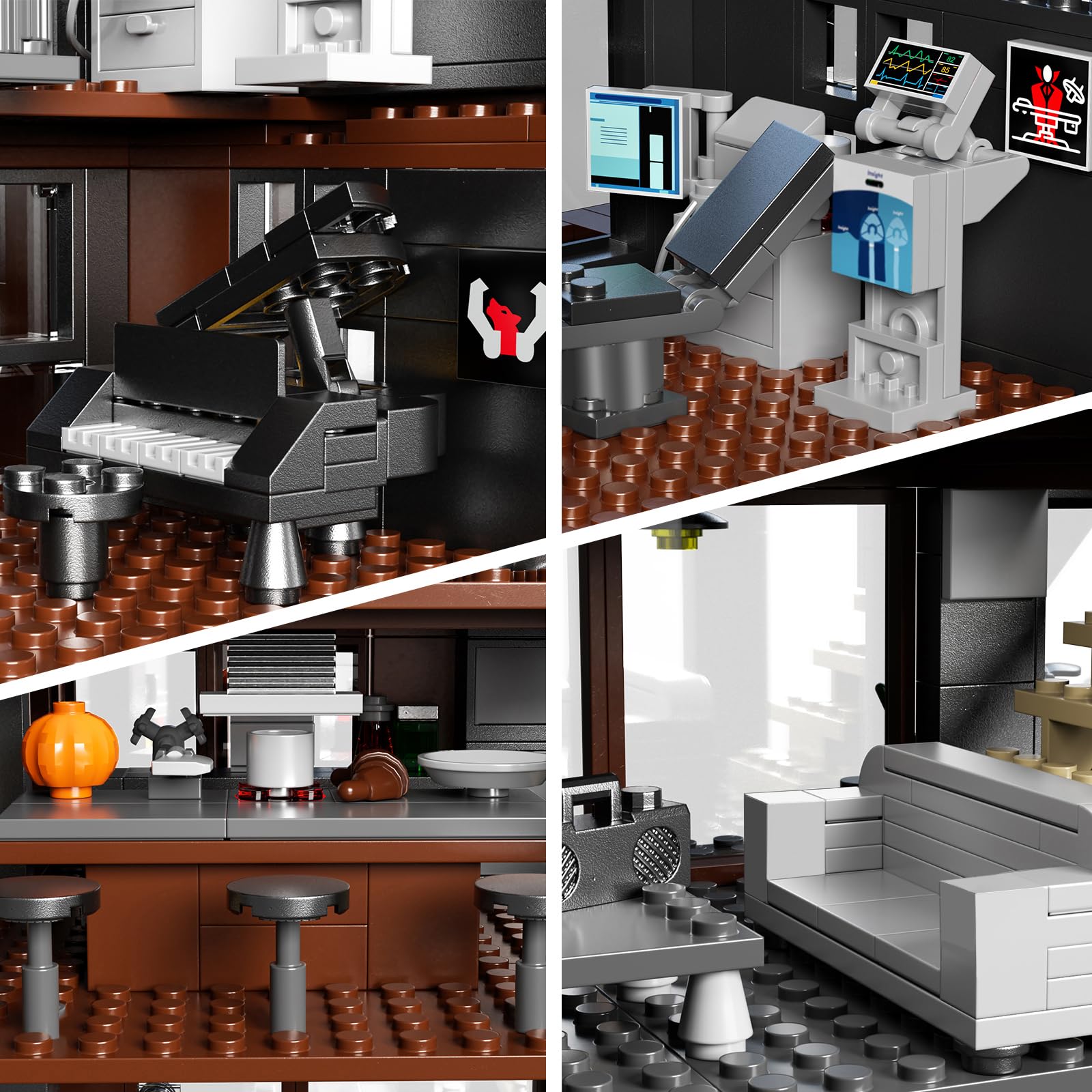 House Building Set Compatible with Lego Architecture Blocks Valentine Romance Films Fans House Creative Present for Adult Halloween Christmas (864