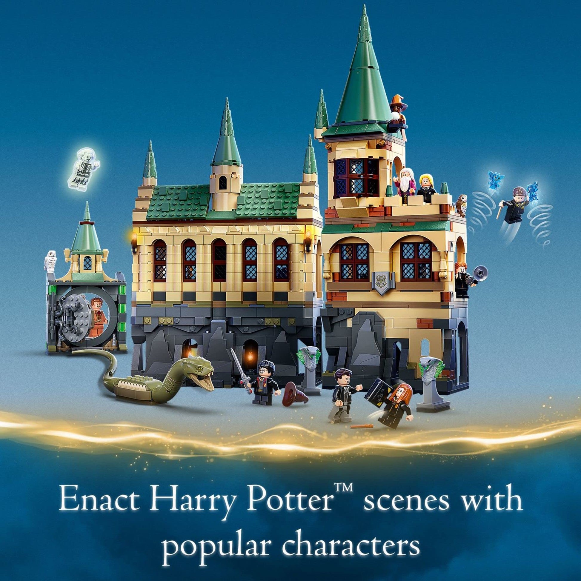 LEGO Harry Potter Hogwarts Chamber of Secrets 76389 Castle Toy with The Great Hall, 20th Anniversary Model Set with Collectible Golden Voldemort