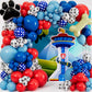 ALL-IN-1 Paw Balloon Arch & Garland Kit with BONUS Dog Bone - Small and Large Red, Dark Blue Paw Balloons - Paw Birthday Party Decorations & Supplies