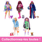 Barbie Extra Doll & Accessories with Pink-Streaked Brunette Hair in Graphic Hoodie & Plaid Skirt with Pet Panda