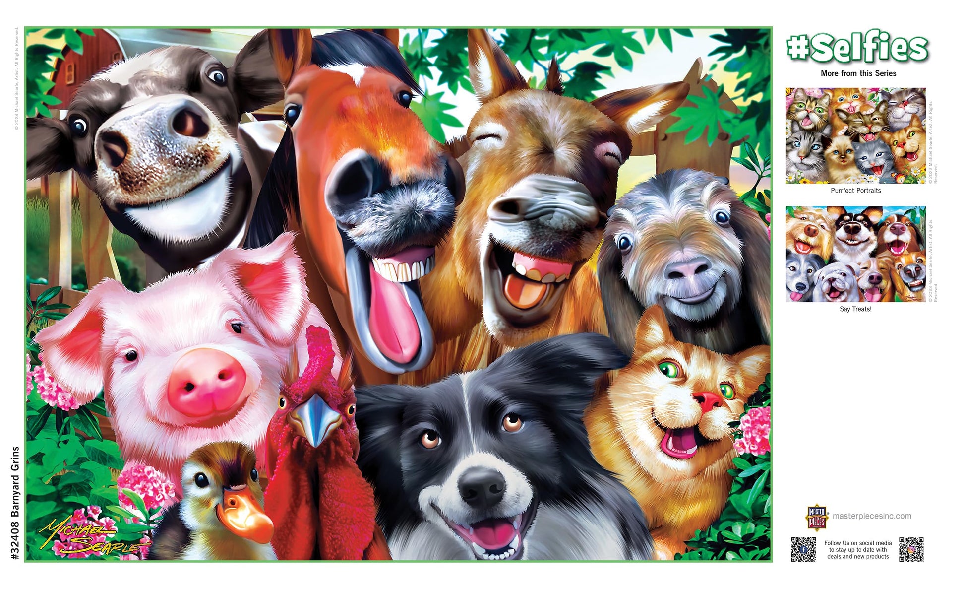 MasterPieces 500 Piece Jigsaw Puzzle for Adults and Family - Barnyard Grins - 15"x21"