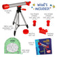 Wow in the World Kids’ Telescope & Astronomy Kit, 25x & 50x Magnification, Adjustable 48” Tripod, Includes Star Wheel & Companion Audio Content, Intro